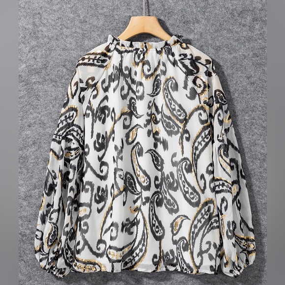 Muliticolor Boho Flower Print Casual Blouse Bohemian Top - Picture 9 of 13